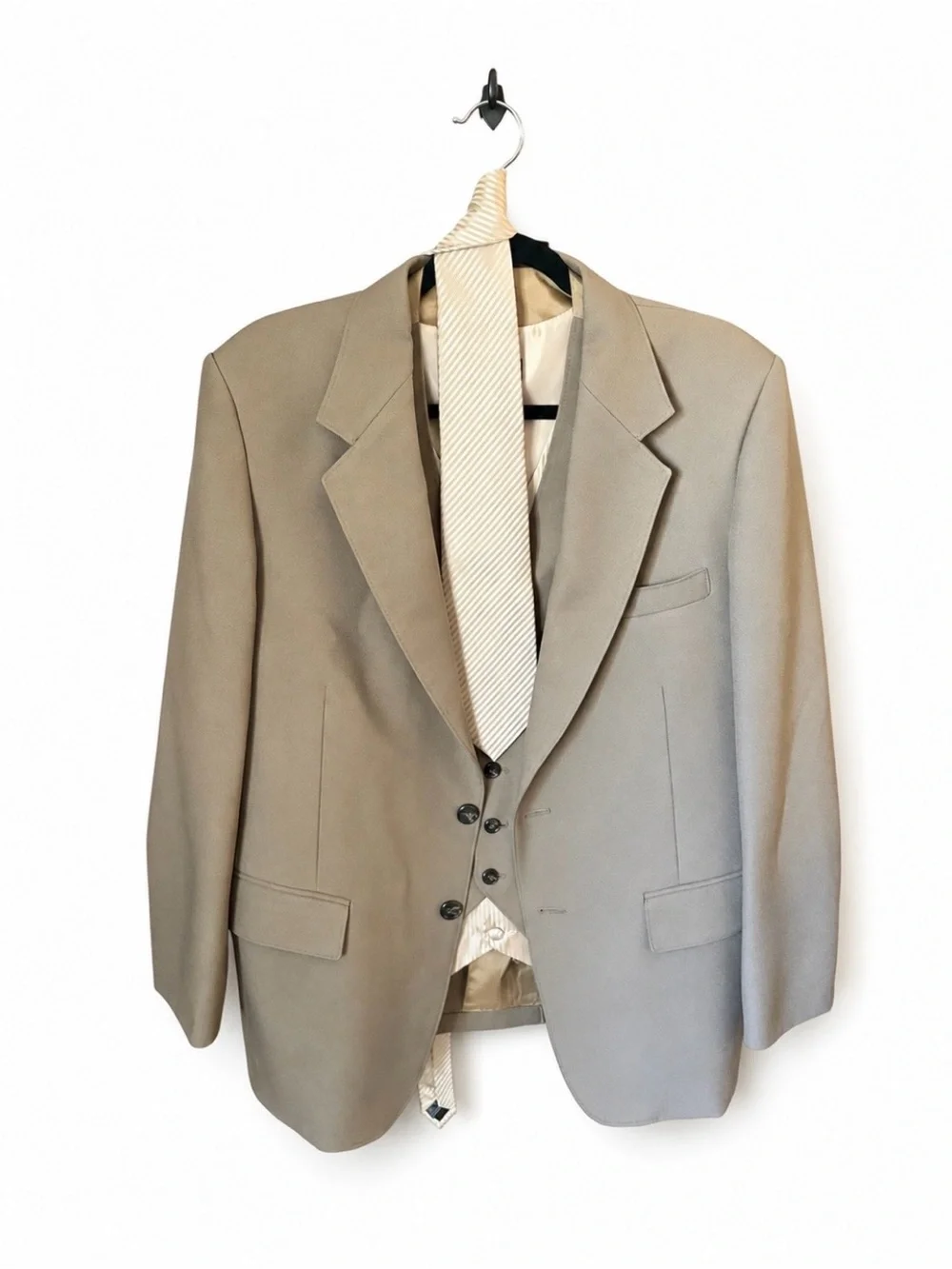 Paul Malone Men's Tan Eight -Piece Suit Pants size 40S 35 W,  length 32